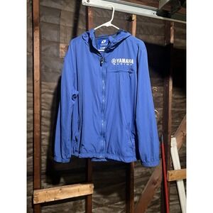 Yamaha Racing Windbreaker Jacket M Blue One Industries Licensed Moto Team Zip Up